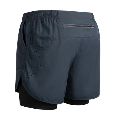 Summer Men's Reflective Running Shorts Fitness Quick Drying Double-Layer Shorts Men's Exercise Training Bodybuilding Shorts