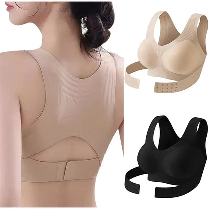 Front Cross Seamless Wireless Full Coverage Support Bra Posture Corrector Soft Gather Shape Woman Underwear Sport Sexy Lingerie