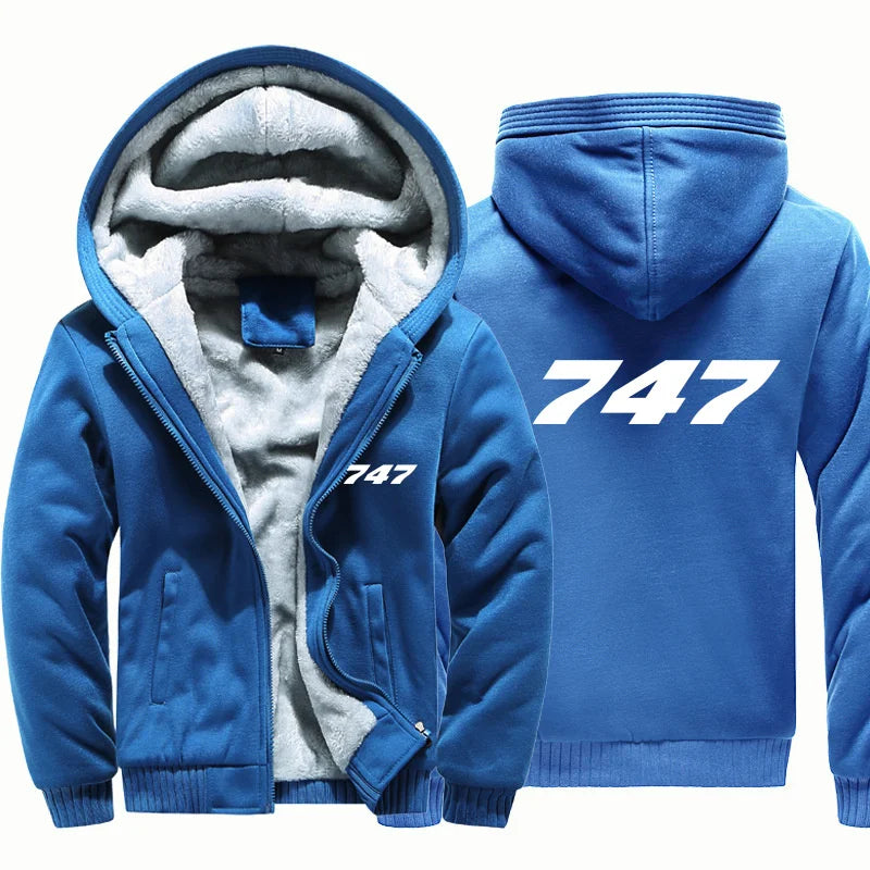 Hooded 747 Aviation Pilots Flight Fleece Warm Wool Thick Men Coat Jackets Autumn Winter Hoodies Sweatshirts