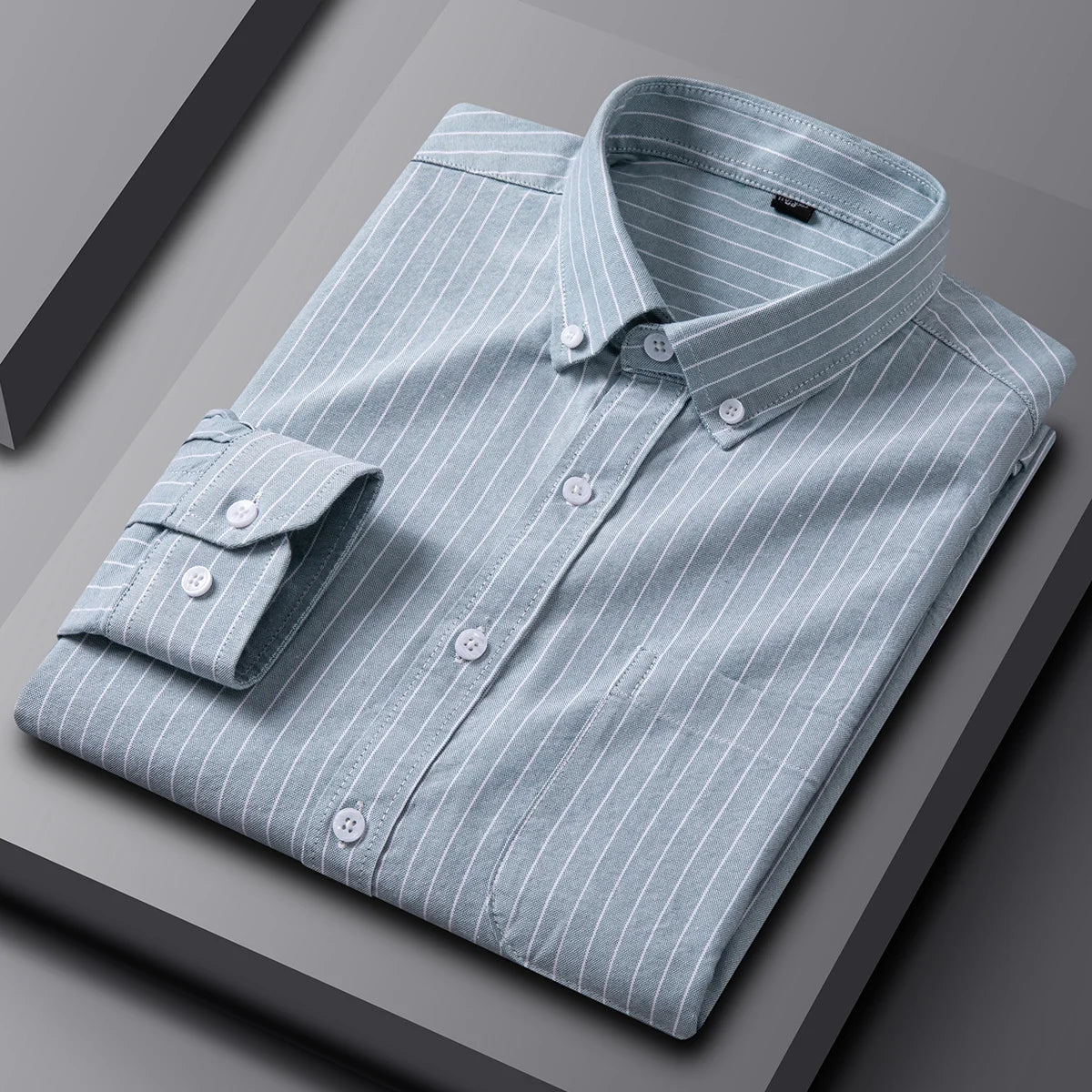 New in Shirt 100% Cotton Oxford Plaid Long Sleeve Shirts for Man Slim Fit Formal Plain Shirt Soft Striped Casual Elegant Clothes