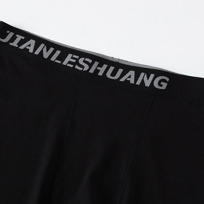 10/5 Piece Set Of Men's Solid Color Classic Long Underwear Quick Drying Youth Sports Comfortable Elastic Casual Boxer Shorts