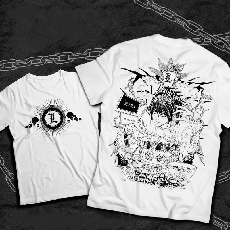 Harajuku Print Cotton Tops Gothic Aesthetic Y2K Top Vintage Short Sleeve T Shirt Skeleton Crucifixion Punk Streetwear Unisex