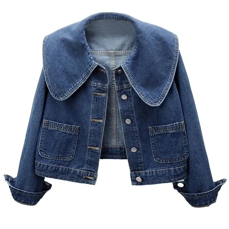 2026 New Autumn Women Denim Jacket Long Sleeve Casual Short Denim Coat Famale Jeans Jackets Outerwear Casaco Jaqueta Feminina