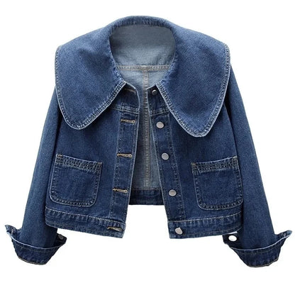 2026 New Autumn Women Denim Jacket Long Sleeve Casual Short Denim Coat Famale Jeans Jackets Outerwear Casaco Jaqueta Feminina