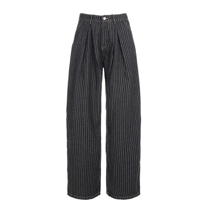 SUCHCUTE Women Striped Relaxed Fit Jeans Retro Low Rise Wide Leg Denim Pants Grunge Loose Trousers 2026 Spring Y2K Clothes 2026