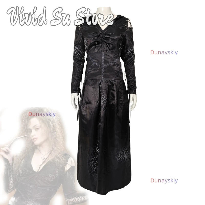Bellatrix Anime Cos Lestrange Cosplay Costume Halloween Carnival Party Disguise Roleplay Suit Female Women disfraz de mujer
