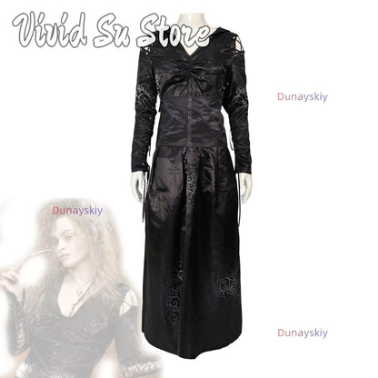 Bellatrix Anime Cos Lestrange Cosplay Costume Halloween Carnival Party Disguise Roleplay Suit Female Women disfraz de mujer