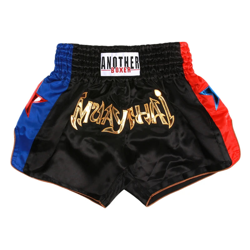 Muay Thai Fight Kickboxing Shorts Fitness Men Women Kids Boxing Shorts Embroidery Thailand Gym Training Black MMA Jujitsu Pants