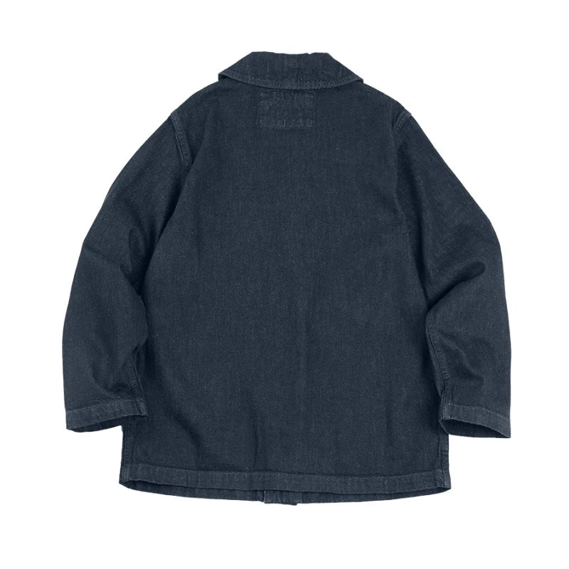 Maden Washed Denim Jackets for Men Vintage Workwear Coats Cotton Solid Hunting Denim Turn-down collar Casual Jacket Men Clothing