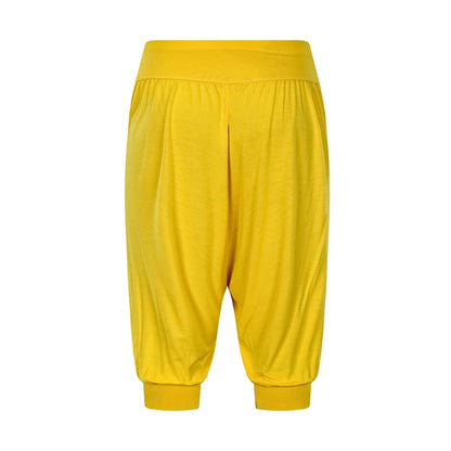 Summer Women Capri Pants Elastic Casual Loose High Waist Bloomers Joggers Sports Fitness Yoga Sweatpants Trousers