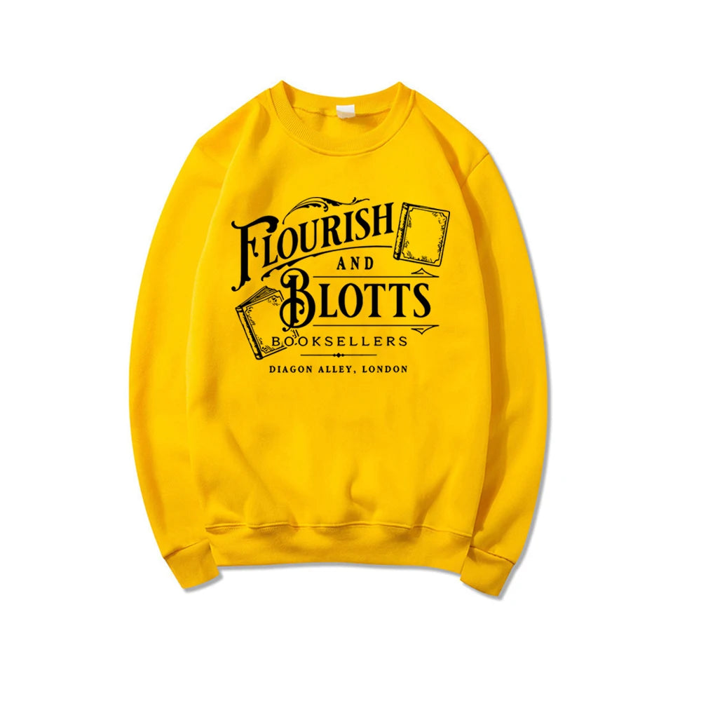 Wizard Book Shop Crewneck Sweatshirt Book Nerd Hoodie Flourish and Blotts Sweatshirts Magic School Sweater Bookish Pullovers Top
