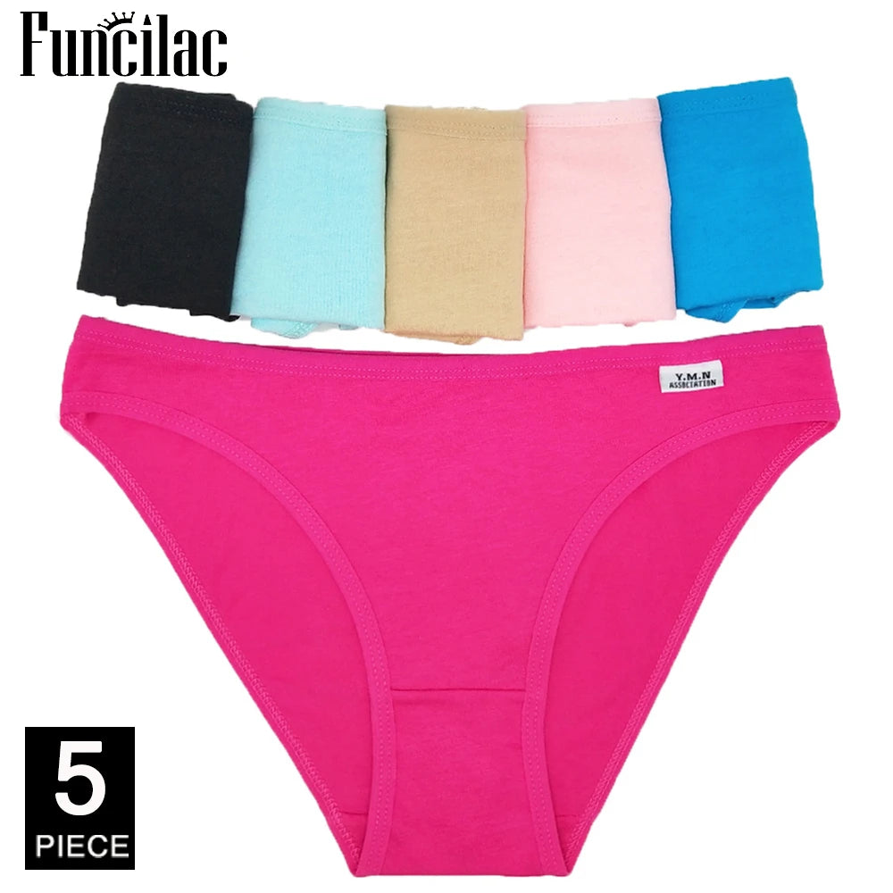 Sexy Panties for Women Cotton Soft Female Underwear Lace Briefs set Ladies Striped Bikini Intimates Lingerie 5 pcs/lot
