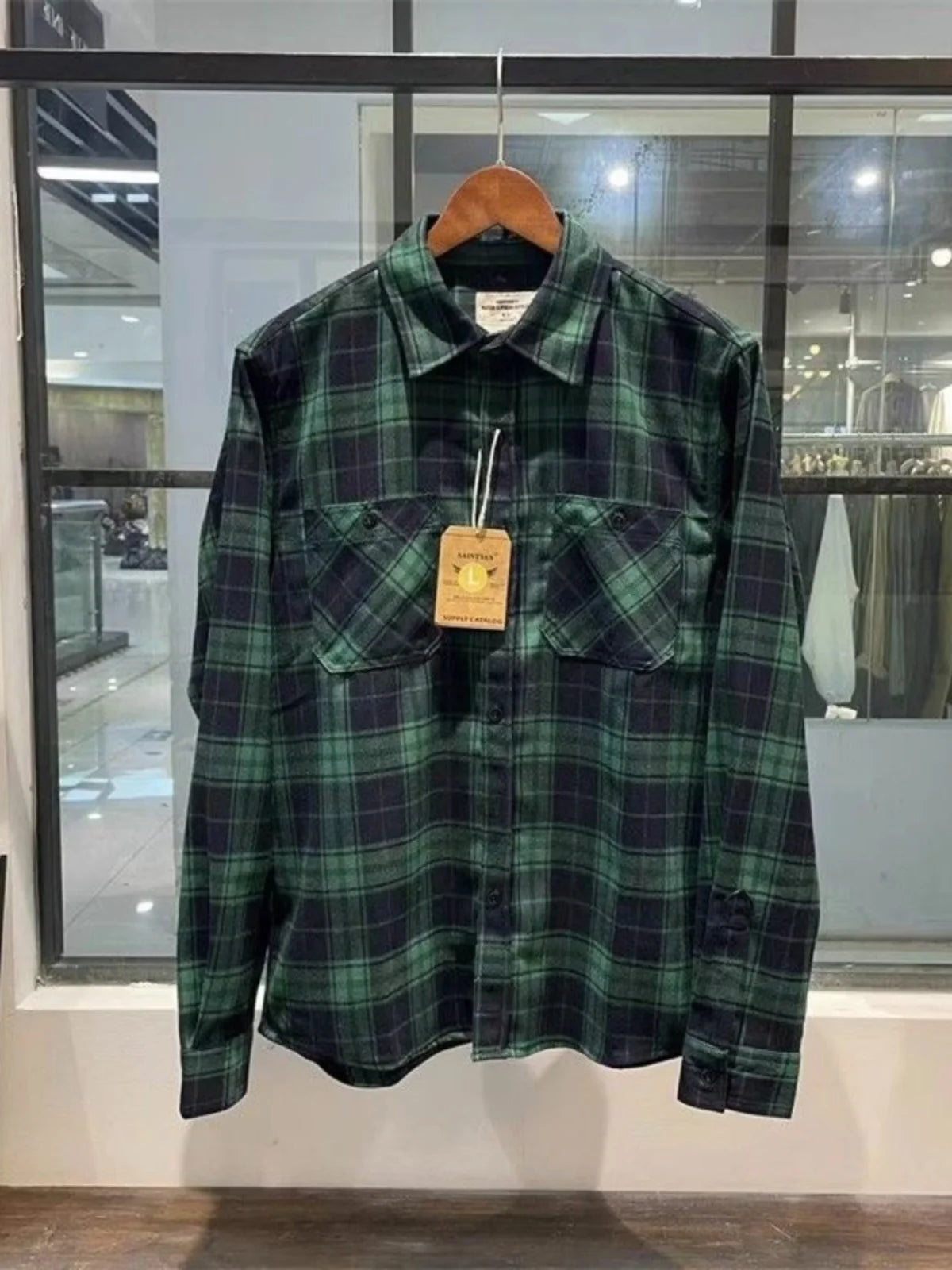 Autumn Men's Pure Cotton Flannel Plaid Long Sleeve Shirt Casual Loose Full Cotton Washed Dad Clothes Style Breathable Fashion