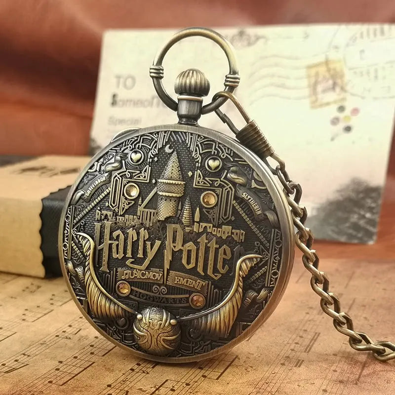 Anime Harry Pocket Watch Potter Cosplay Music Pocket Watch Quartz Pendant Clock Toys