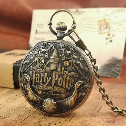Anime Harry Pocket Watch Potter Cosplay Music Pocket Watch Quartz Pendant Clock Toys