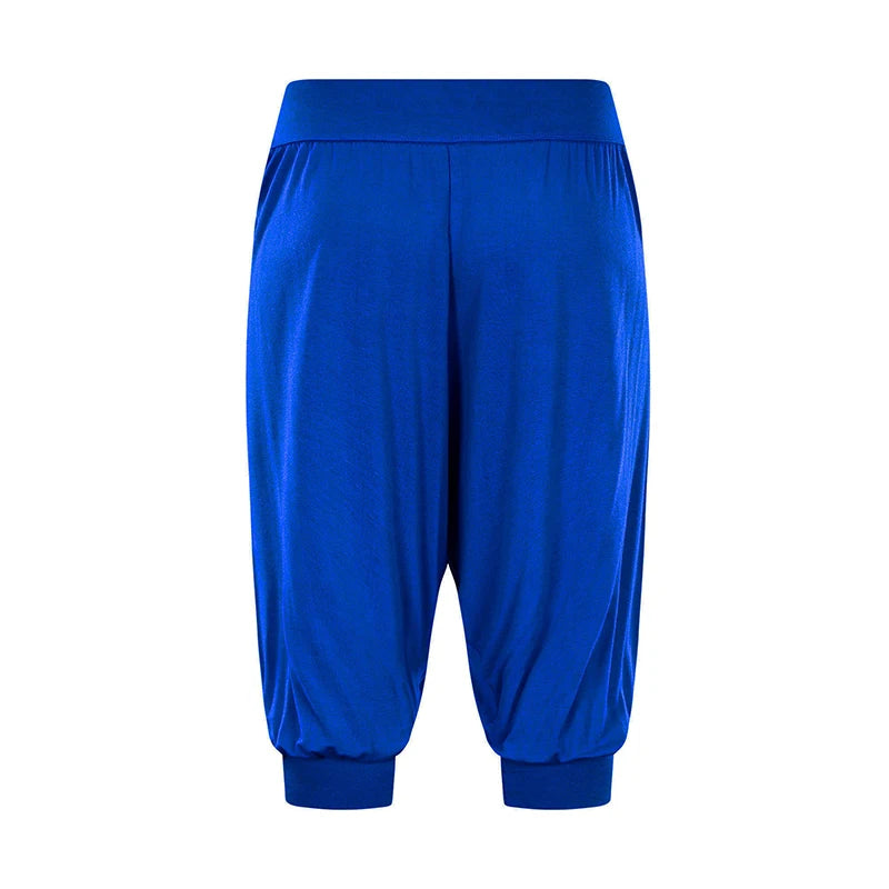 Summer Women Capri Pants Elastic Casual Loose High Waist Bloomers Joggers Sports Fitness Yoga Sweatpants Trousers