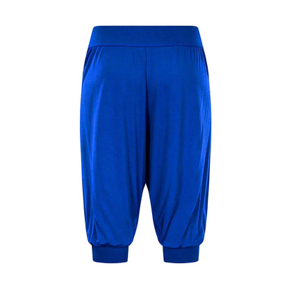 Summer Women Capri Pants Elastic Casual Loose High Waist Bloomers Joggers Sports Fitness Yoga Sweatpants Trousers