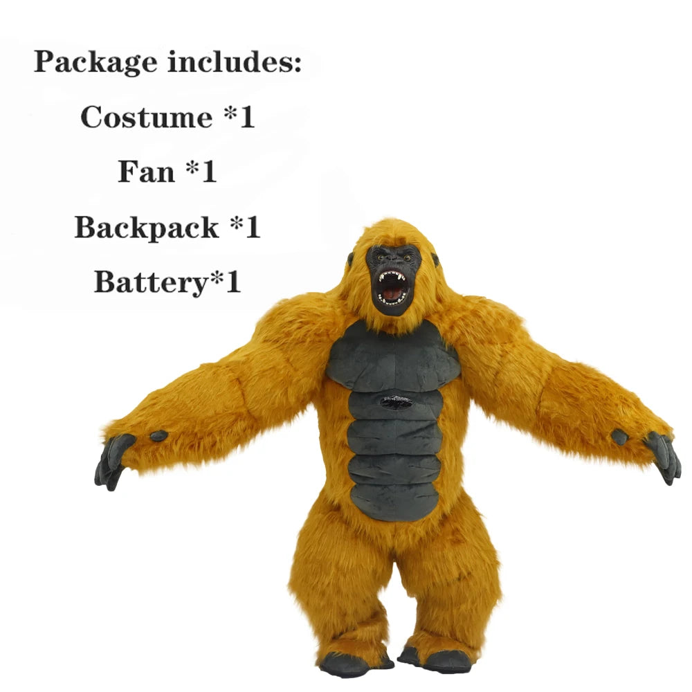 2.6M Inflatable King Kong Costume Gorilla Mascot Parade Adult Character Cosplay