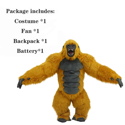2.6M Inflatable King Kong Costume Gorilla Mascot Parade Adult Character Cosplay