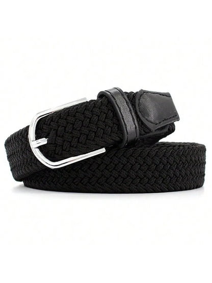 Fashionable Elastic Woven Belt With Stretchable Buckle, Unisex Students All-Match Accessory Belt For Women Summer, School Fall,