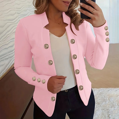 Light Womens Jacket Womens Business Casual Fall Long Sleeve Notch Cardigans Open Front Work Office Cropped куртка женская