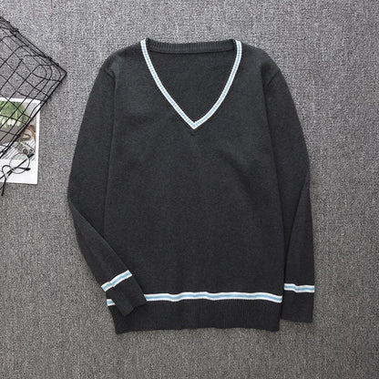 Cosplay Costume Magic School Hufflepuff Ravenclaw Slytherin Wizard V Neck Sweater Uniform Stripe Cotton Sleeveless Knitted Vest