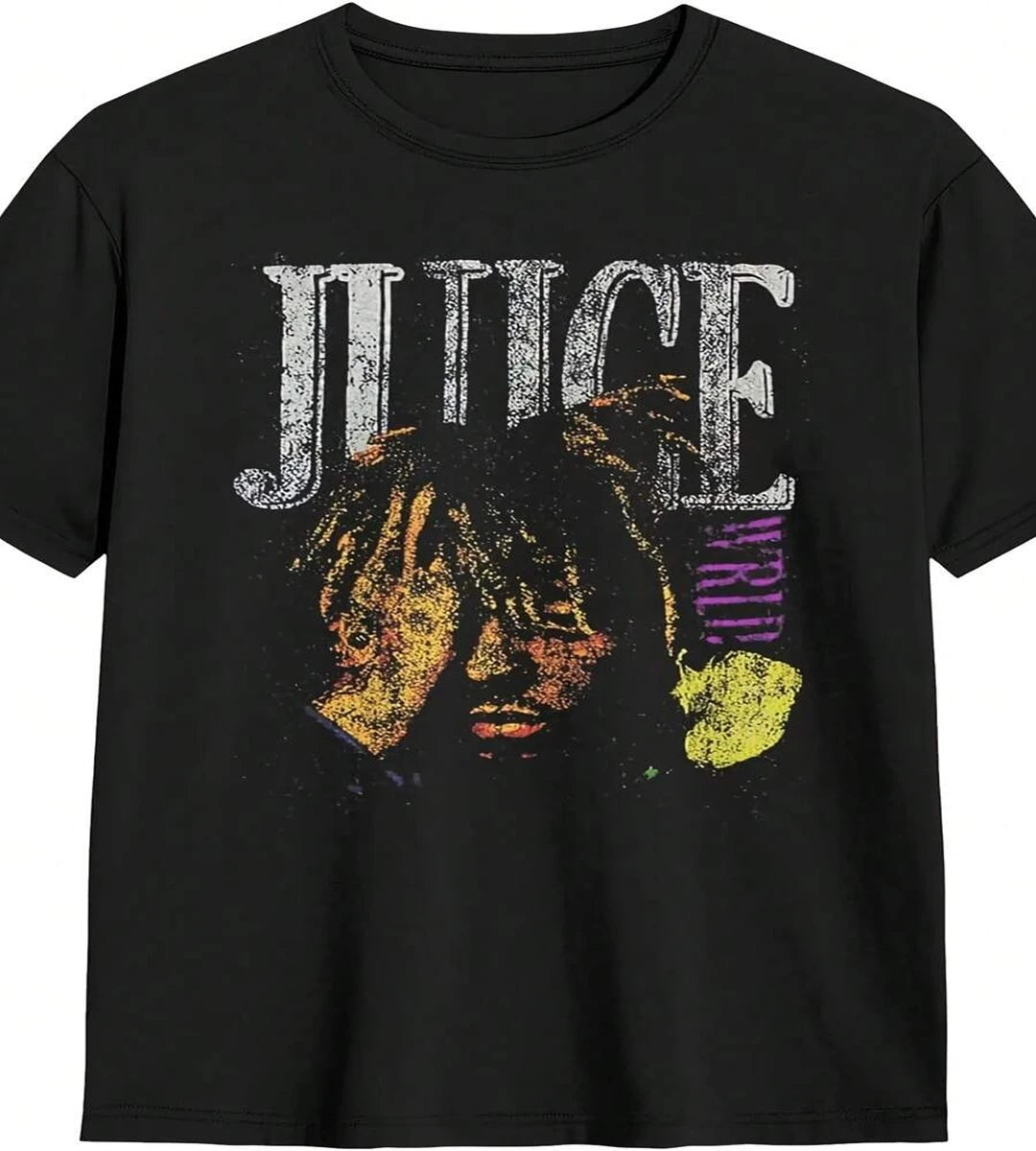 Men's Juice Music Wrld Graphic T-Shirt - Large Black Short Sleeve Crewneck Tee with Iconic Logo Print