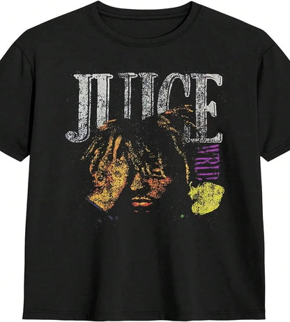 Men's Juice Music Wrld Graphic T-Shirt - Large Black Short Sleeve Crewneck Tee with Iconic Logo Print