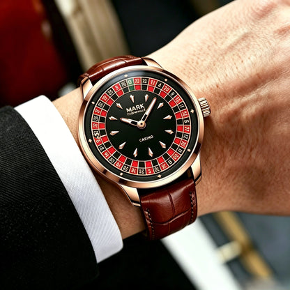 Mark Fairwhale Casual Leather Strap relógios masculino Quartz Fashion WristWatch Waterproof Fashion Watches for man reloj hombre