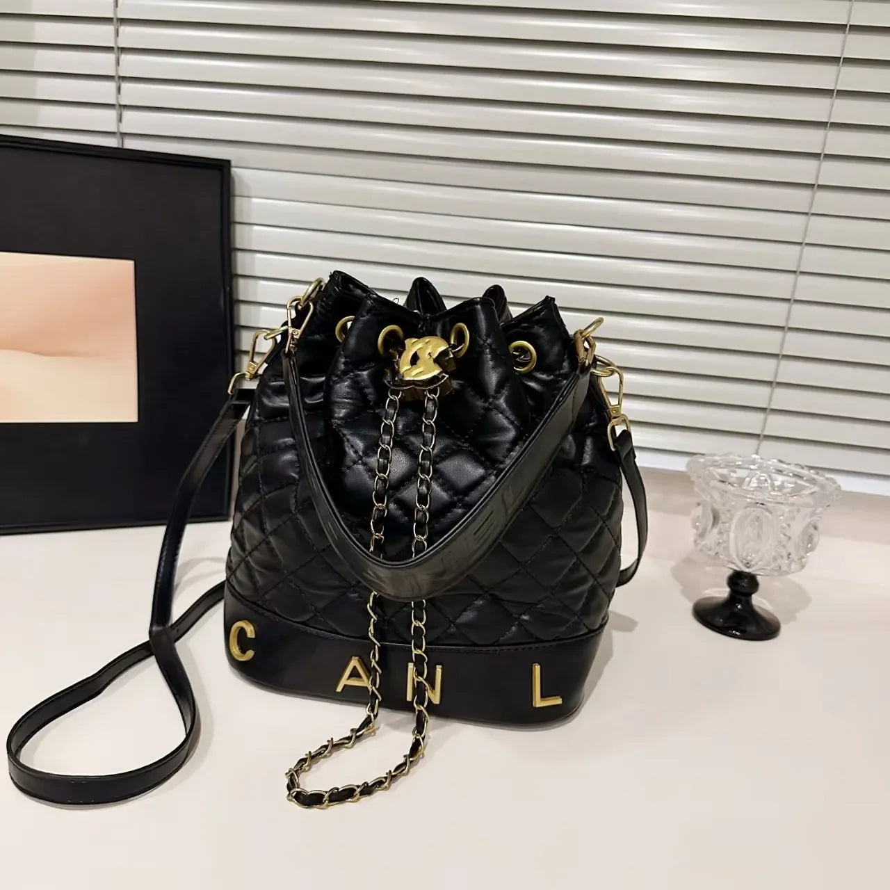 Channeled Bag Women designer makeup bag High Quality Sheepskin Diamond Lattice Handle Vanity Box Tote Bags Crossbody Shoulder Co