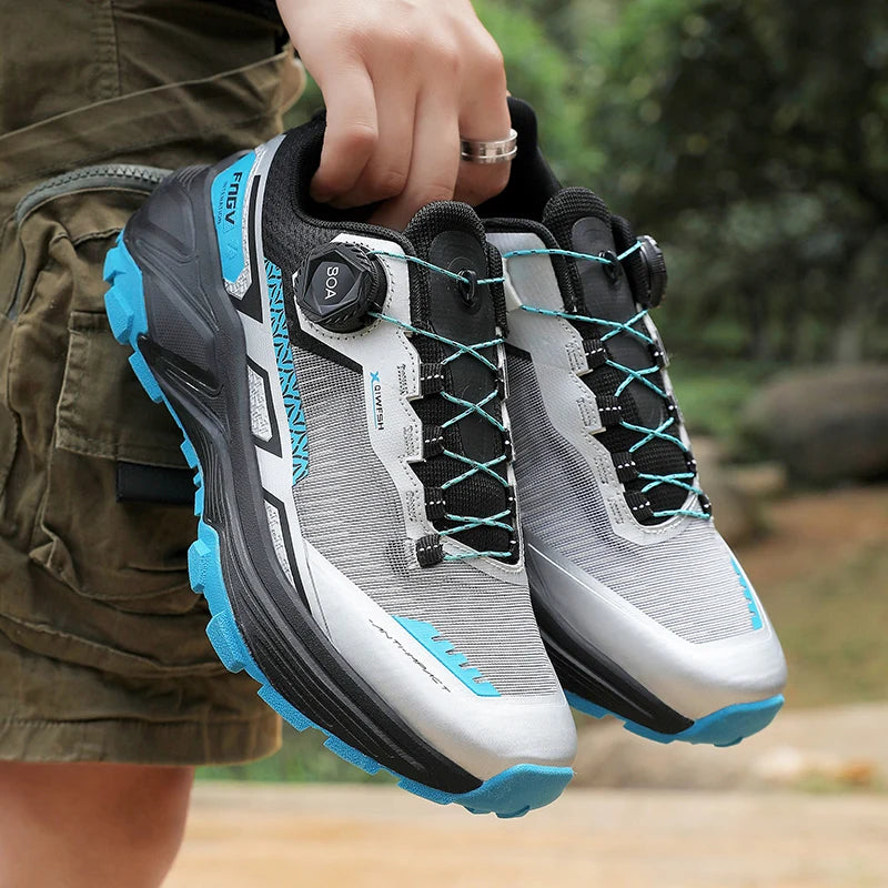 Mens Running Shoes 2025 New Breathe Mesh Outdoor Off Road Hiking Shoes Cushioning Flat Soft Mesh Walking Shoes for Man