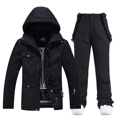 -35, Men and Women Snow Wear, Clothing for Snowboarding, Snow Ski Jacket and Pant Set, Snowboarding Clothing, Pure Color, Unsex
