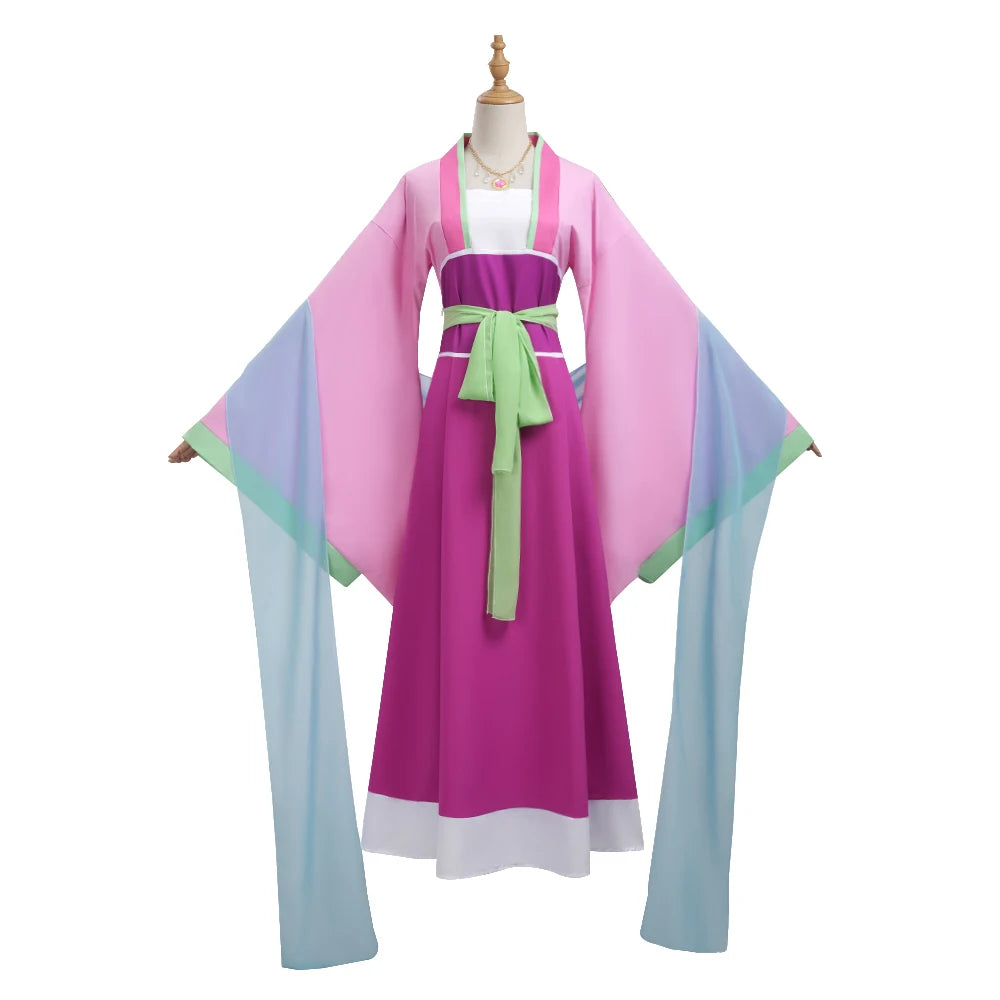 Maomao Cosplay Costume Wig Anime The Apothecary Diaries Pink Dress Halloween Party for Women