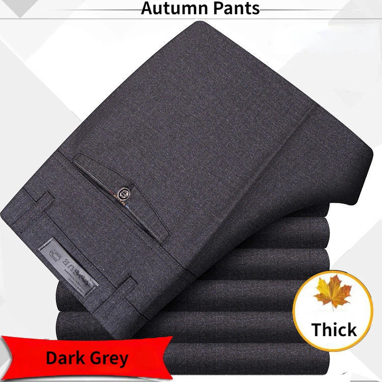 High-Quality Men's Suit Pants Classic Summer Spring Pants High Waist Autumn Trousers