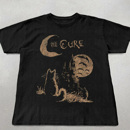 The Cure Cat Tee, 90s Alt Indie Rock, Unisex Shirt Cat Lover Gifts
