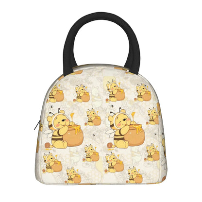 Anthropomorphic Teddy Bear Happy Insulated Lunch Bags Large Winnie The Pooh Reusable Thermal Bag Lunch Box Tote Work  Outdoor