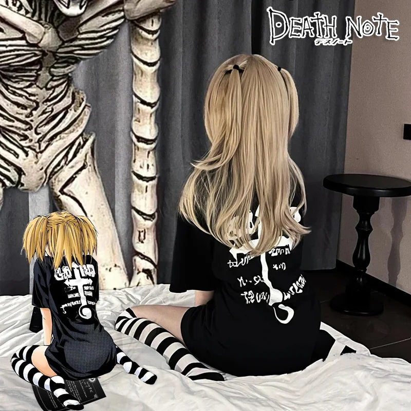 Anime  Cosplay Costume Adult Women T-shirt Knee Over Striped Socks Y2k Casual Top Halloween Outfits