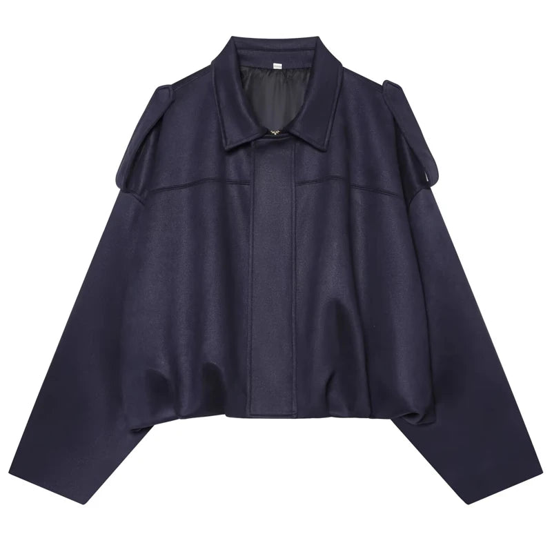 HXAO Women's Bomber Jacket Lapel Long Sleeve Zipper Suede Jacket Women 2025 High Street Cropped Racing Jackets Coats Outerwears