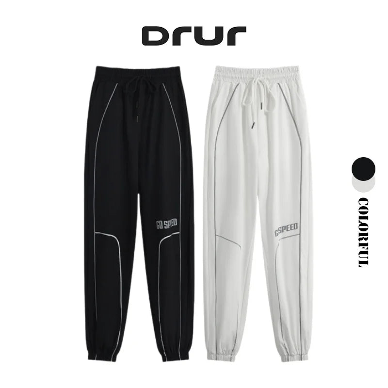 DRUR Womens Running Pants Loose Lightweight High Waist Summer Sports Trousers Gym Workout Joggers Yoga Sweatpants Fitness Wear