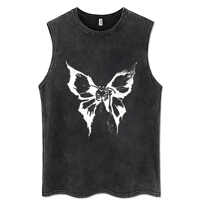 Y2K Tanks Tops for Men Women 100% Cotton Vintage Black Men's Clothing Hip Hop Punk Rock Sleeveless Tshirts Gothic Vests