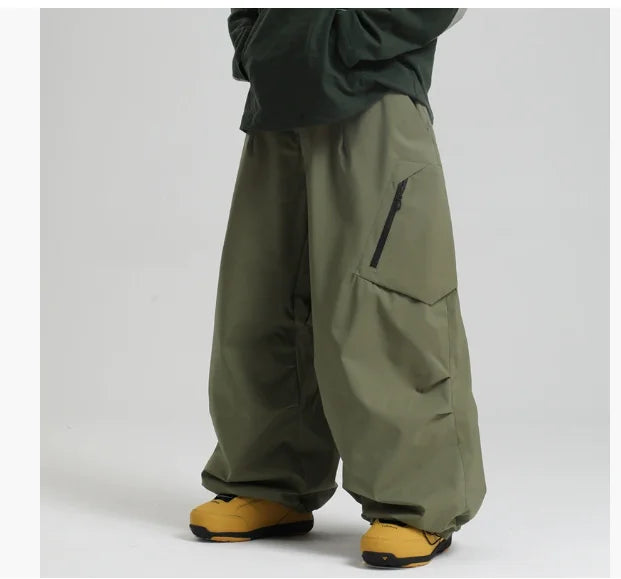 Gsou Snow Men's Women's Snowboard Pants Waterproof Windproof Ski Trousers Thermal Winter Workwear Loose Fit Outdoor Sportswear