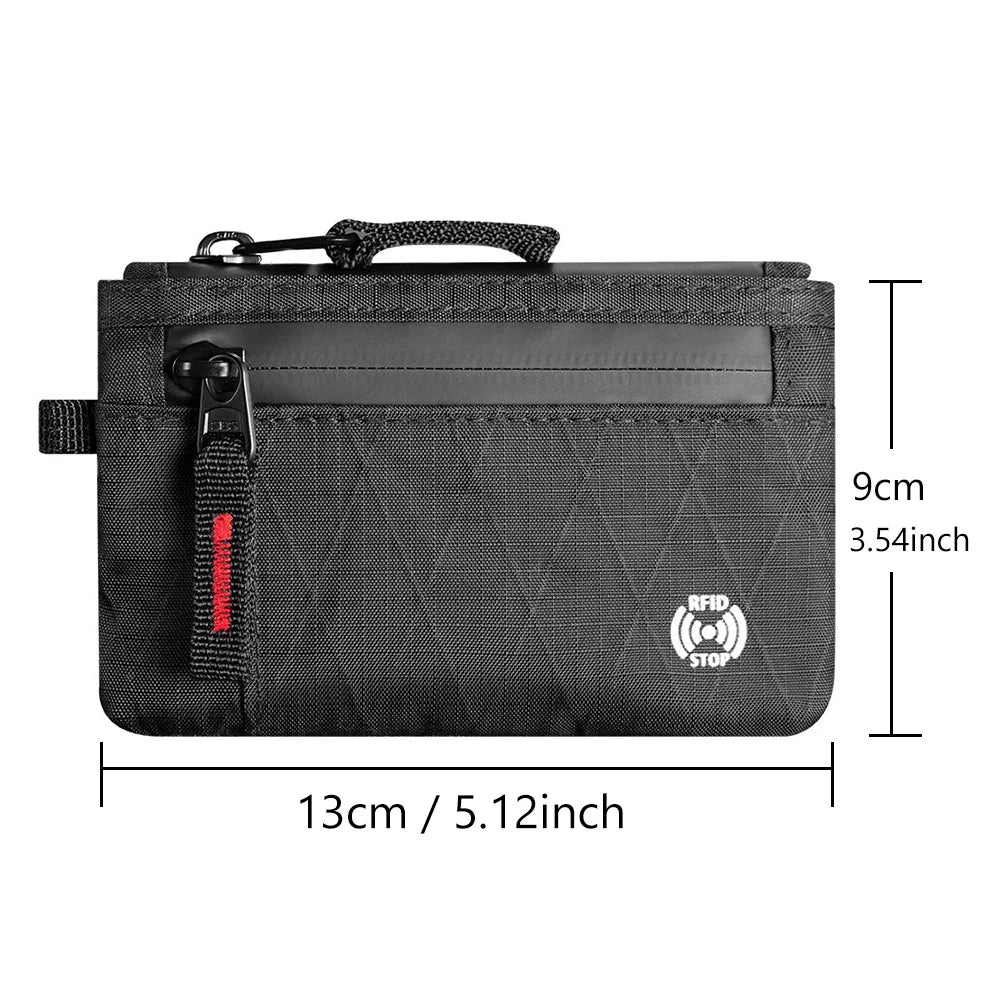 Zipper Rfid Wallet Mini Coin Purse Women Men's Nylon Short Wallet Retro Key Card Holder Small Money Bag Trend Youth Mini Handbag