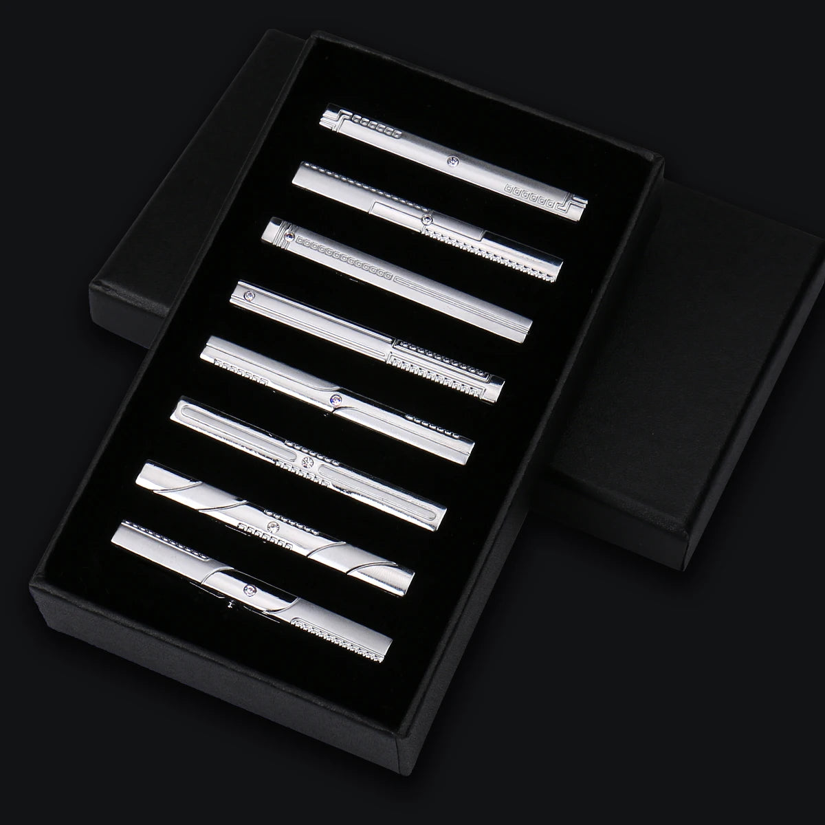 Luxury Men's Tie Clips Set Gifts Box Hight Quality Tieclip Business Accessories Suit 8 Pieces Set Multiple Styles Gifts For Men