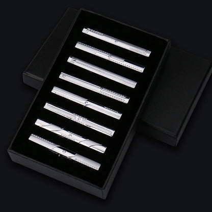 Luxury Men's Tie Clips Set Gifts Box Hight Quality Tieclip Business Accessories Suit 8 Pieces Set Multiple Styles Gifts For Men