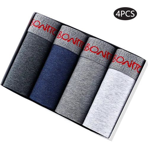 4pcs print Boxer's man underwear sexy soft cotton underpants men boxer briefs shorts BONITOS Brand High Quality