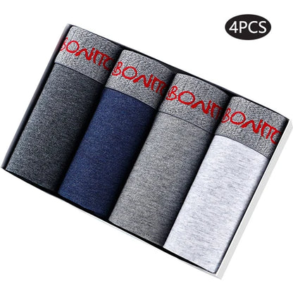 4pcs print Boxer's man underwear sexy soft cotton underpants men boxer briefs shorts BONITOS Brand High Quality