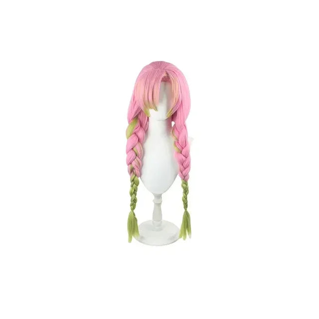 Adult Children Anime Kanroji Mitsuri Cosplay Costume Kimono Haori Dress Wig Clothes Halloween Costume for Adult Children