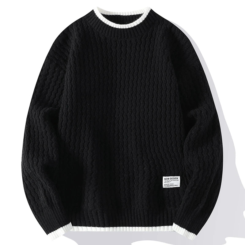Legible Autumn and Winter Casual Sweaters Men Round Neck Collar Knitted Pullovers Male Loose Sweater Man