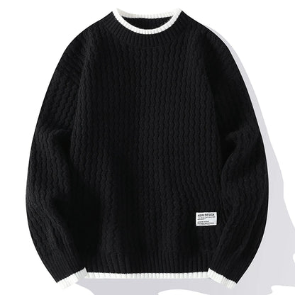 Legible Autumn and Winter Casual Sweaters Men Round Neck Collar Knitted Pullovers Male Loose Sweater Man