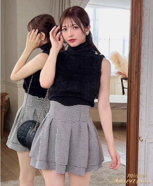 Dophee Original Landmine Series Macaron Skirt Solid Black High Waist A-line Cute Girls Shorts Skirts Women Plus Size S-4XL 5XL